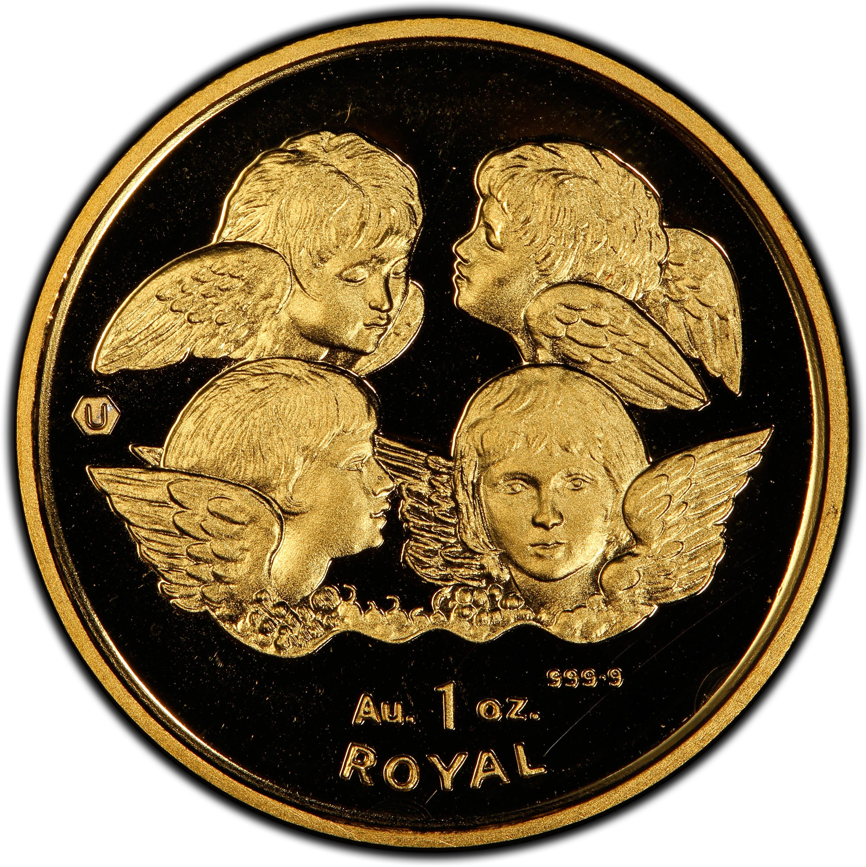 Gibraltar 1 Royal - Elizabeth II 4 Cherub Angels; Gold