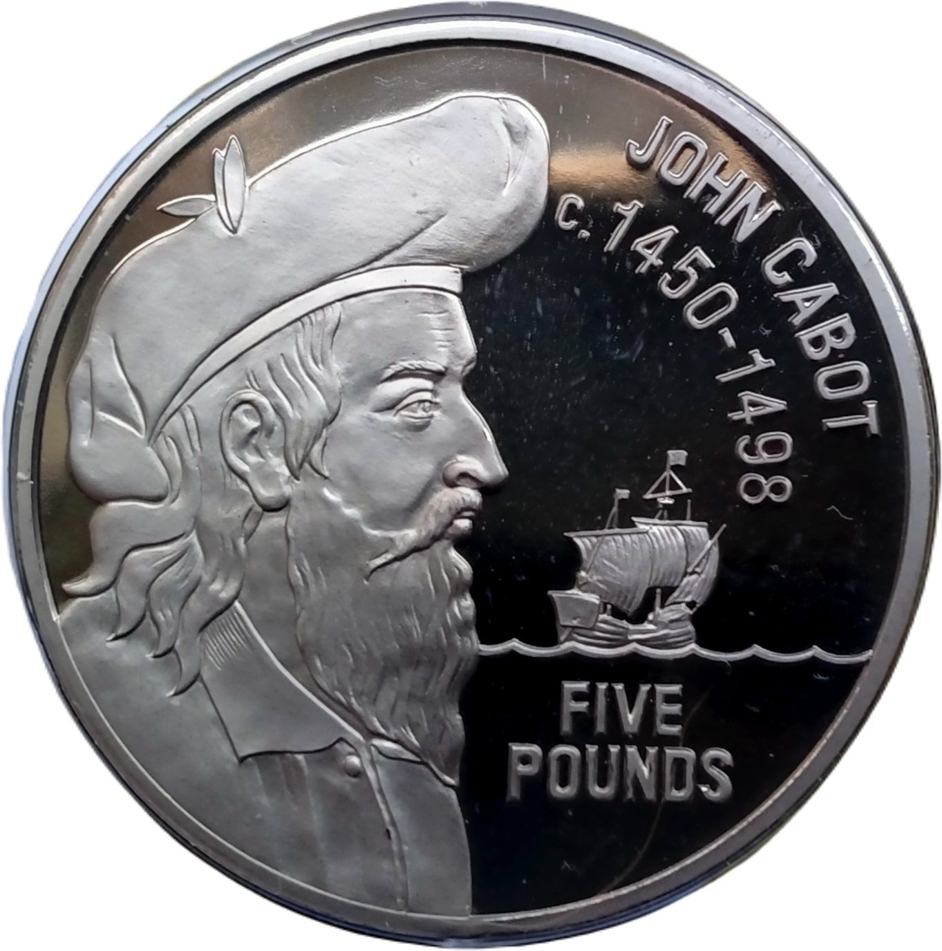 Jersey 5 Pounds - Elizabeth II John Cabot reverse
