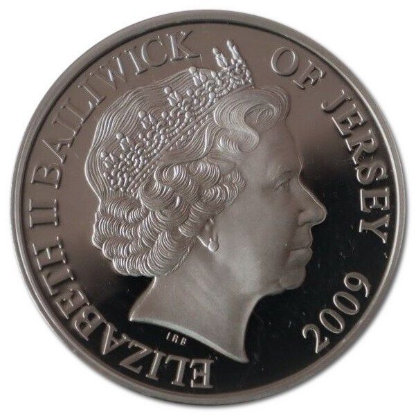 Jersey 5 Pounds - Elizabeth II Sea Exploration - Matthew Flinders; Silver Proof obverse