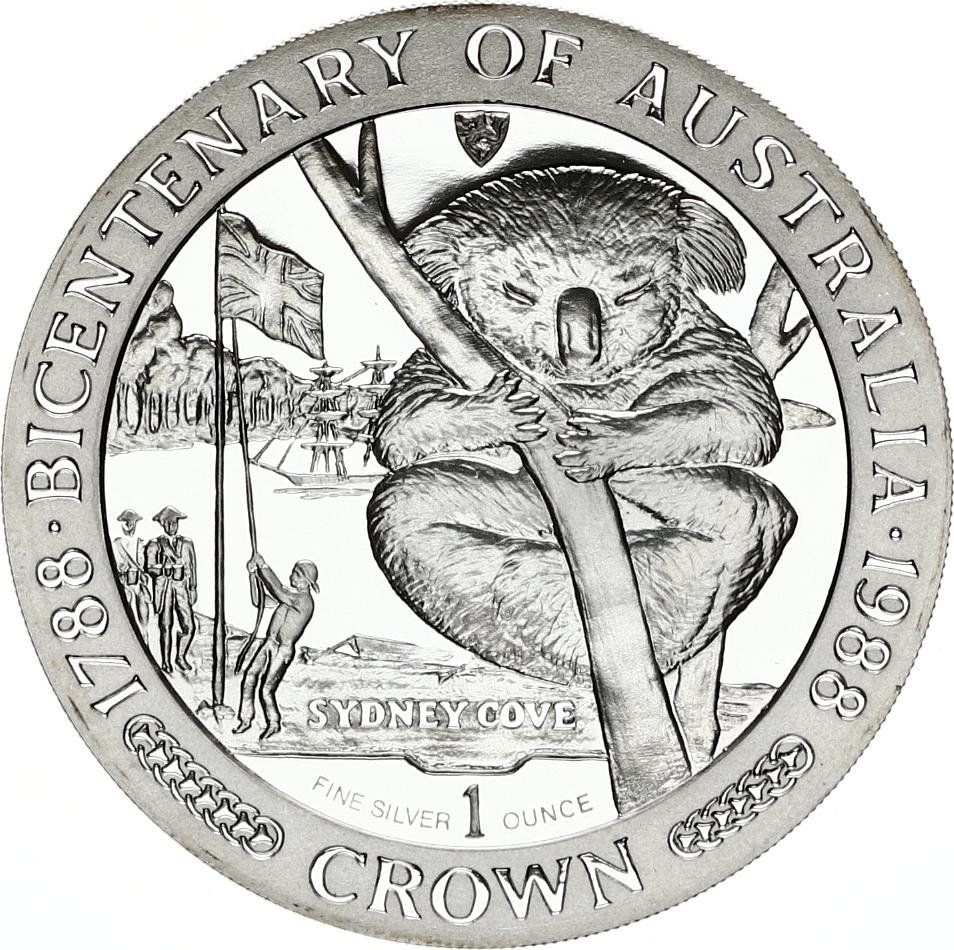Isle of Man 1 Crown - Elizabeth II Bicentenary of Australia - Koala; Silver Proof