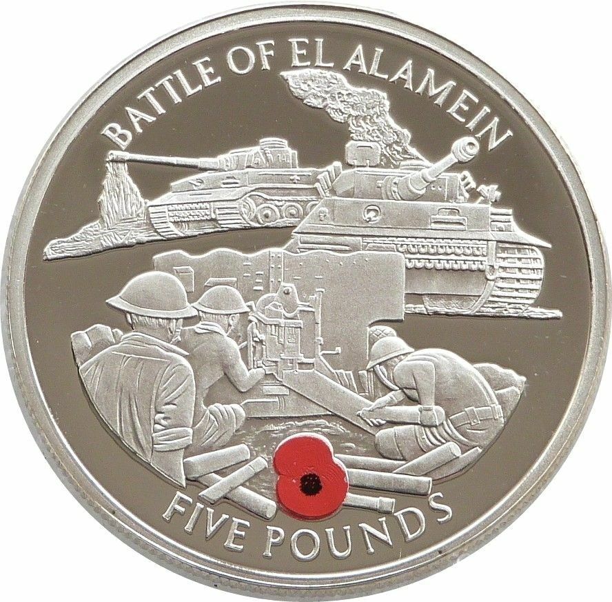 Gibraltar 5 Pounds - Elizabeth II Battle of El Alamein reverse
