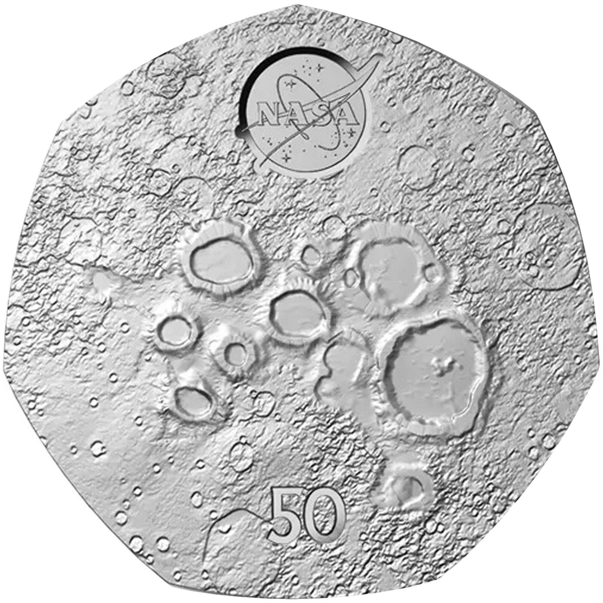 British Antarctic Territory 50 Pence - Charles III Lunar south pole