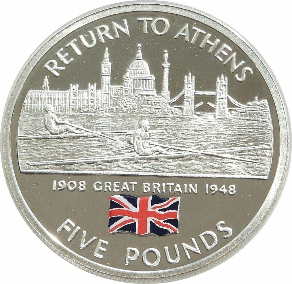 Gibraltar 5 Pounds - Elizabeth II 2004 Summer Olympics - Great Britain