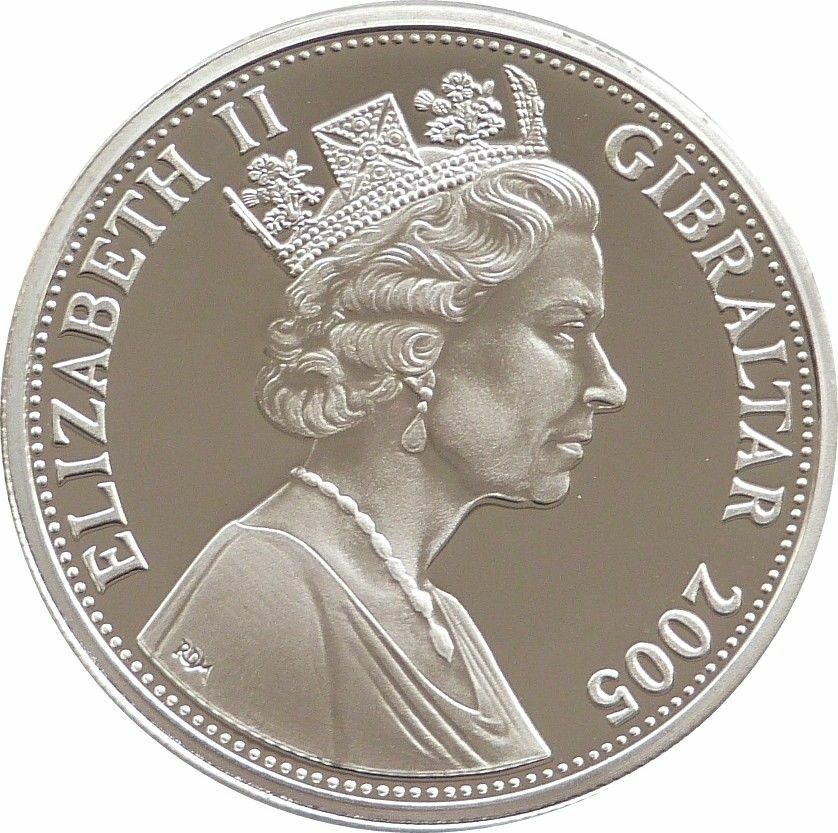 Gibraltar 5 Pounds - Elizabeth II Burma Campaign obverse