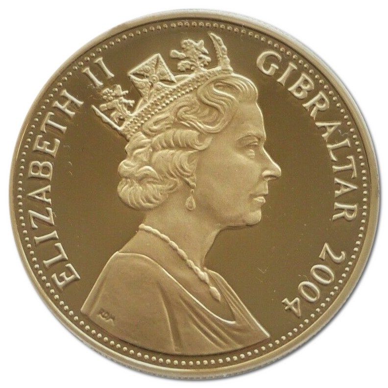 Gibraltar 5 Pounds - Elizabeth II D-Day Landings; Gold Proof obverse