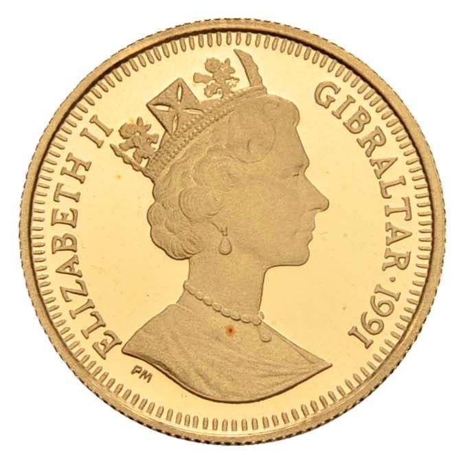 Gibraltar ⅒ Crown - Elizabeth II Boxing obverse