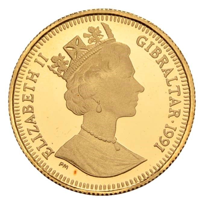 Gibraltar ⅒ Crown - Elizabeth II Long-jump obverse