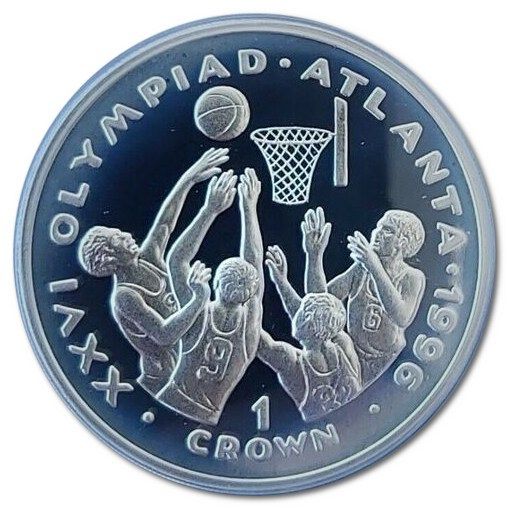 Gibraltar 1 Crown - Elizabeth II Atlanta Olympic - Basketball; Silver Proof