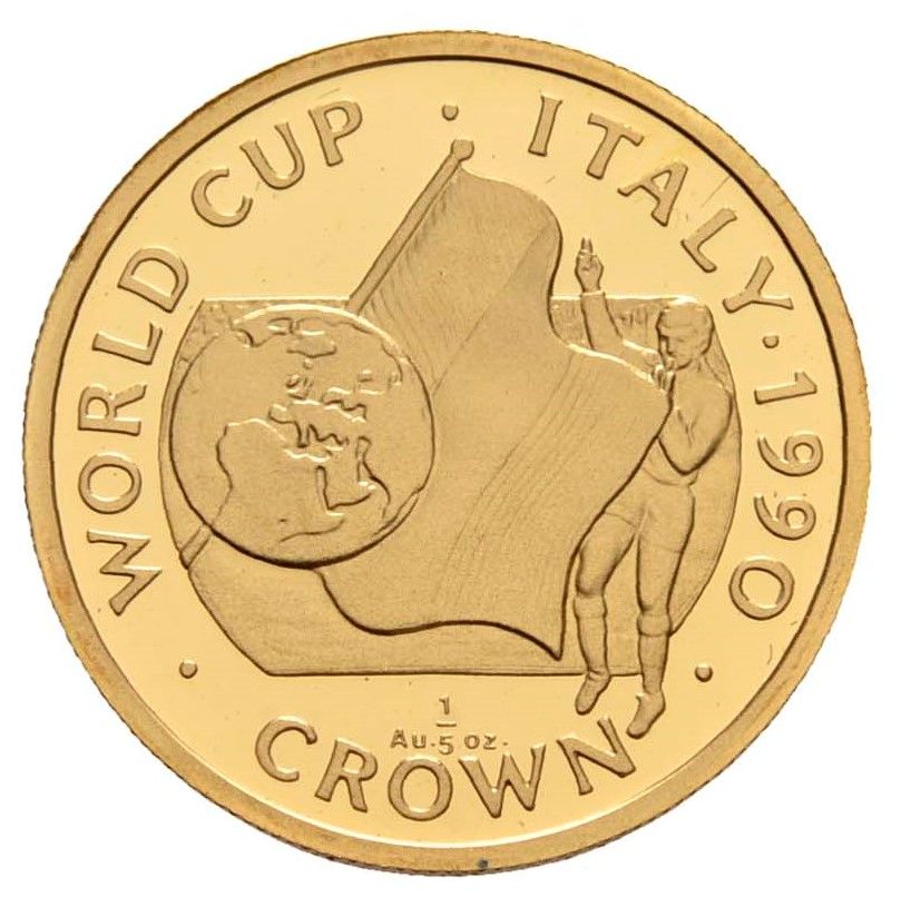 Gibraltar ⅕ Crown - Elizabeth II World Cup - Referee; Gold Proof reverse