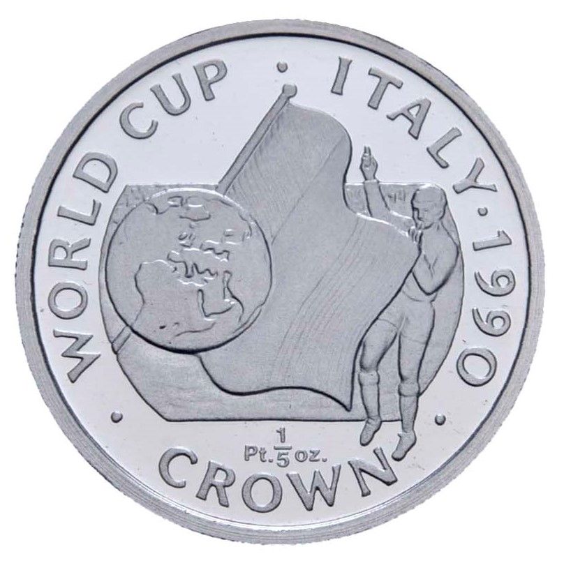 Gibraltar ⅕ Crown - Elizabeth II World Cup - Referee; Platinium Proof reverse