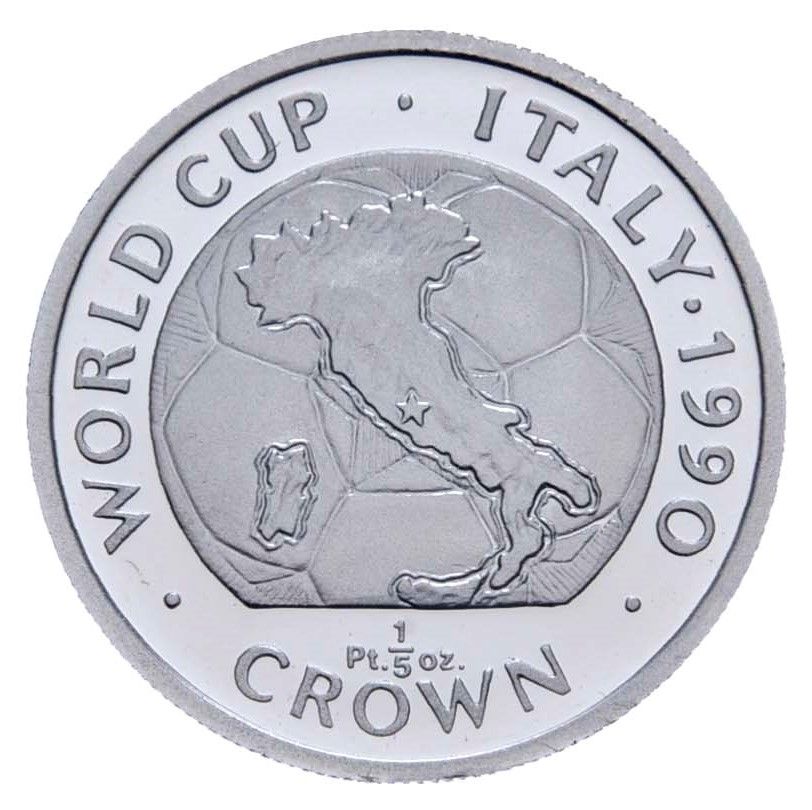 Gibraltar ⅕ Crown - Elizabeth II World Cup - Map; Platinium Proof