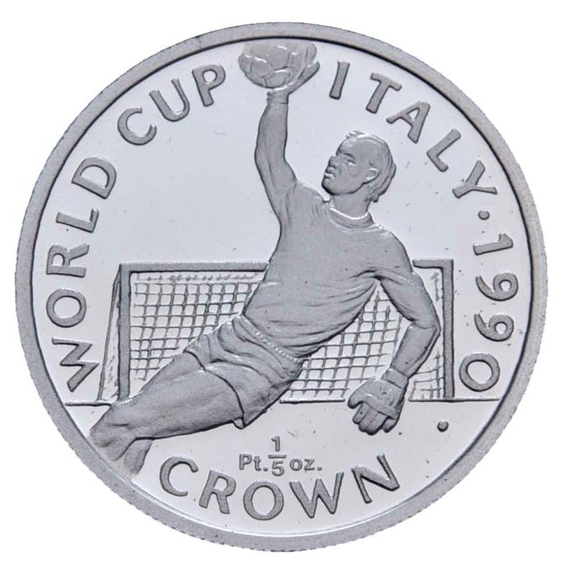 Gibraltar ⅕ Crown - Elizabeth II World Cup - Goalkeeper; Platinum Proof