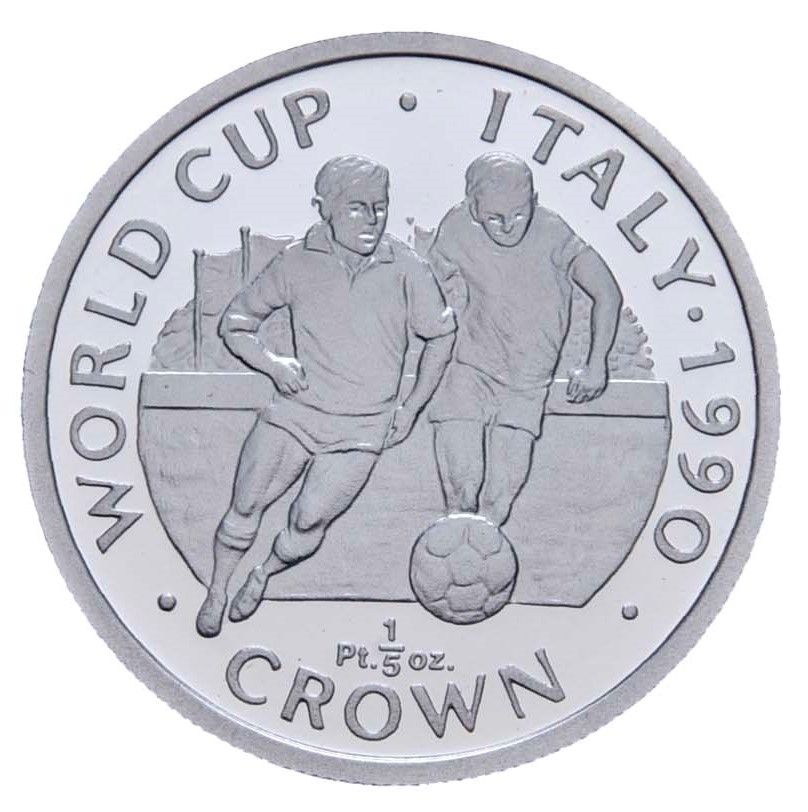 Gibraltar ⅕ Crown - Elizabeth II World Cup - Two players; Platinum Proof reverse