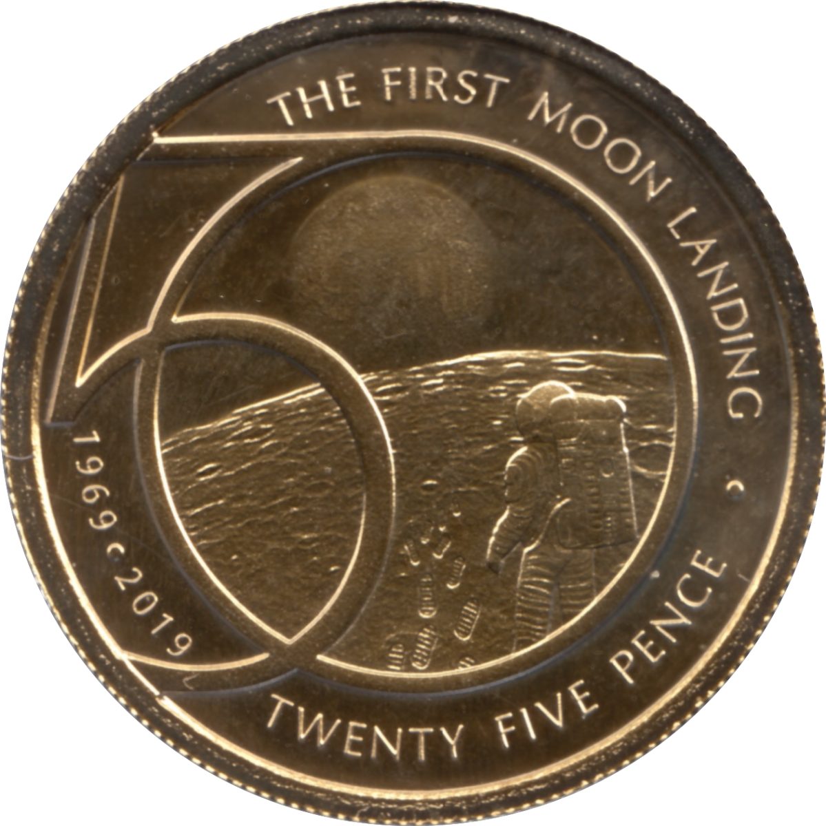 Alderney 25 Pence - Elizabeth II Moon Landing
