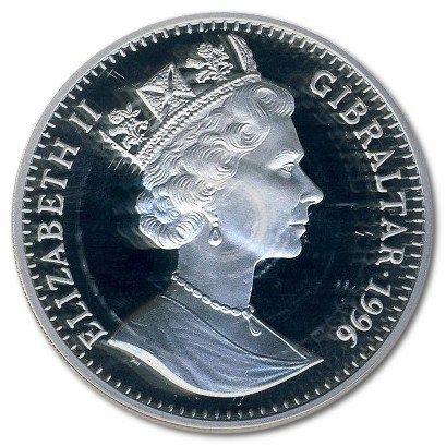 Gibraltar 1 Crown - Elizabeth II Elvis Presley; Silver Proof obverse