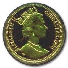 Gibraltar ⅒ Crown - Elizabeth II Charlie Chaplin obverse