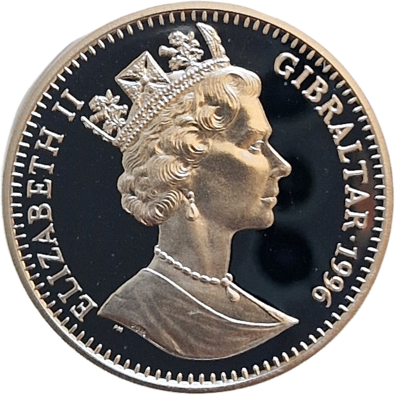 Gibraltar 1 Crown - Elizabeth II Euro Championship; Silver Proof obverse
