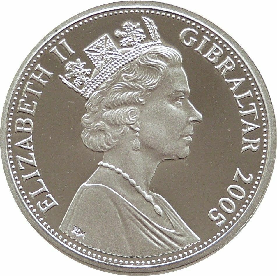 Gibraltar 5 Pounds - Elizabeth II 2004 Summer Olympics - Belgium obverse