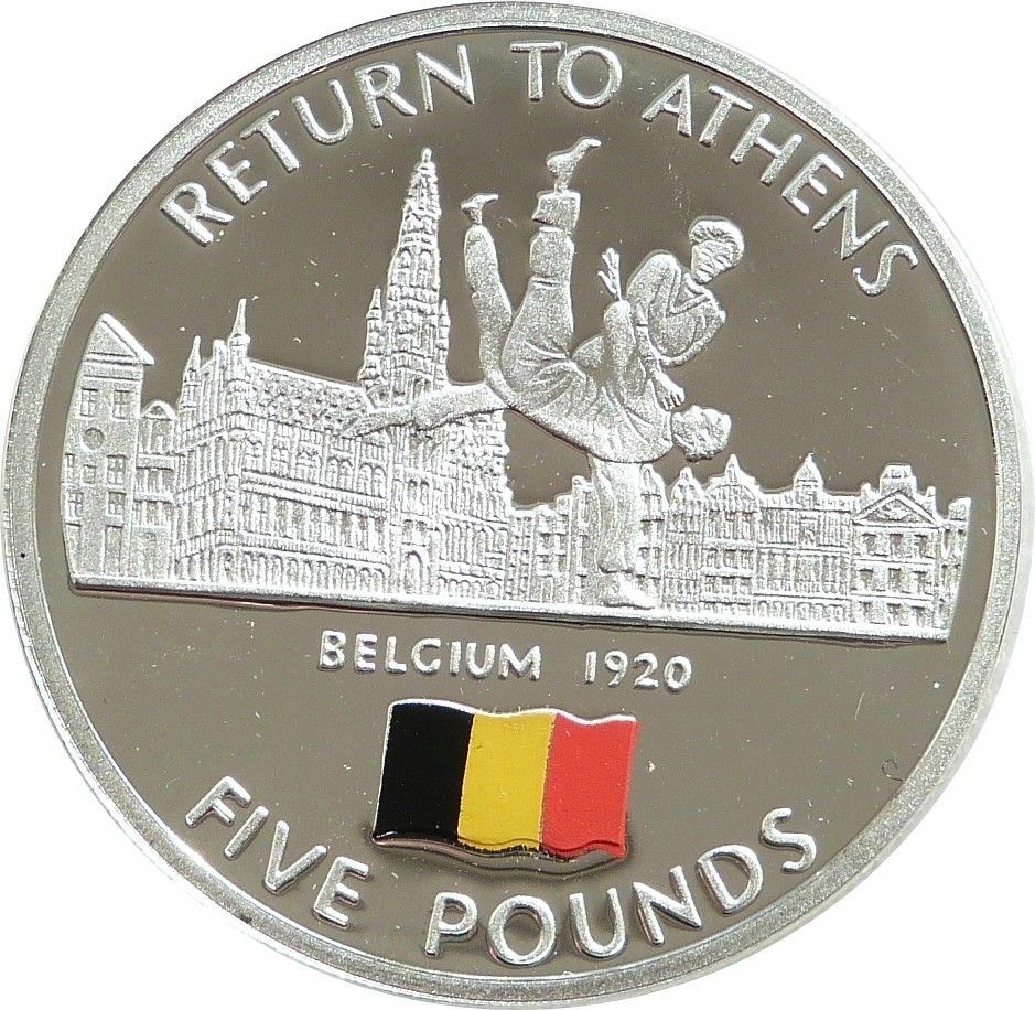 Gibraltar 5 Pounds - Elizabeth II 2004 Summer Olympics - Belgium