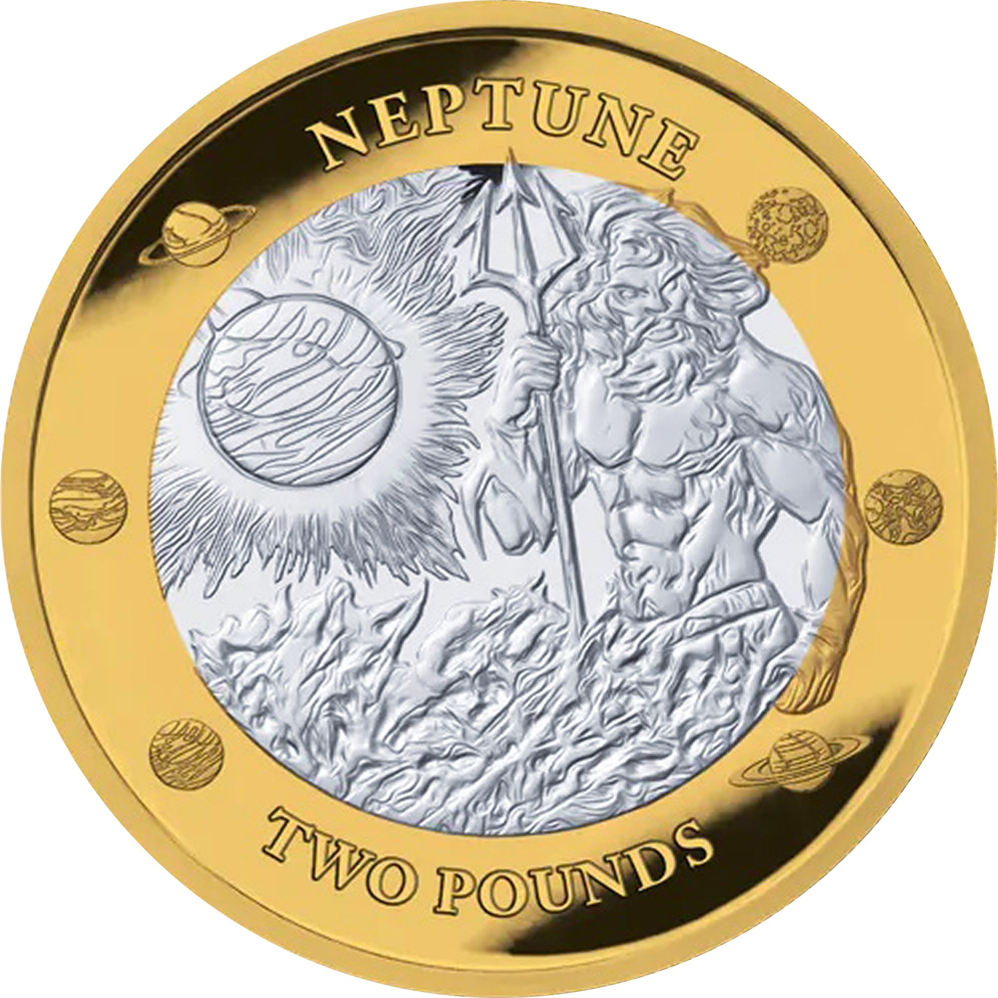 British Antarctic Territory 2 Pounds - Charles III Neptune Glacier; Silver reverse
