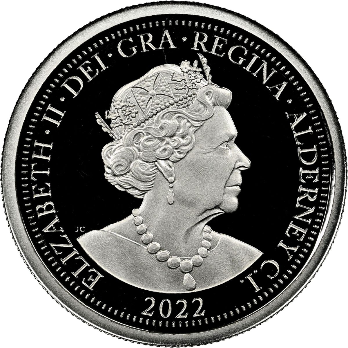 Alderney ½ Sovereign - Elizabeth II Platinum Jubilee; Platinium Proof obverse