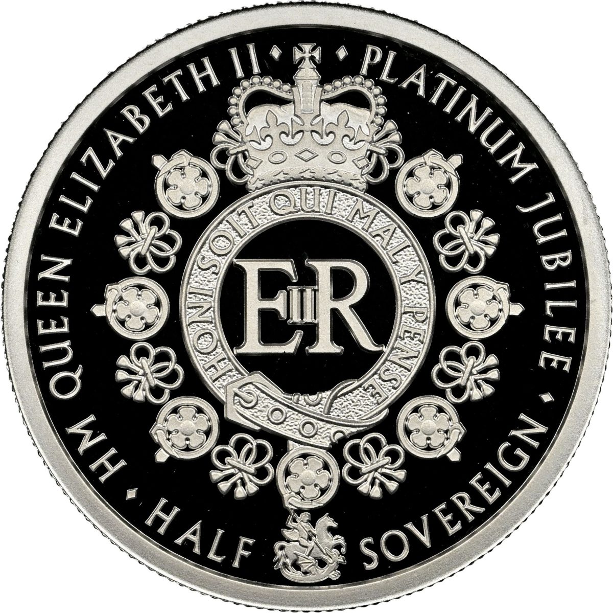 Alderney ½ Sovereign - Elizabeth II Platinum Jubilee; Platinium Proof