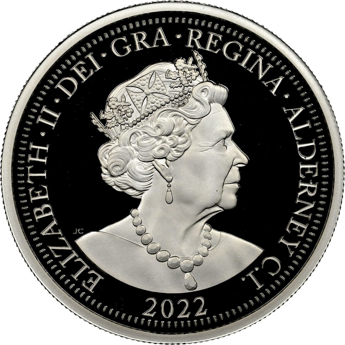 Alderney 2 Sovereign - Elizabeth II Platinum Jubilee; Platinium Proof obverse