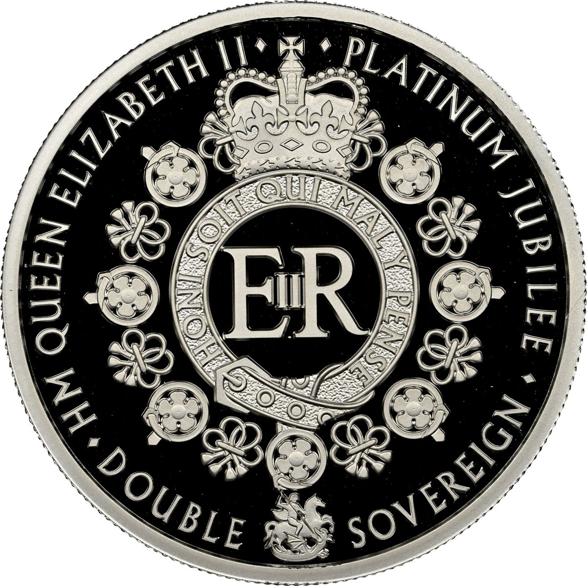 Alderney 2 Sovereign - Elizabeth II Platinum Jubilee; Platinium Proof