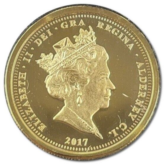 Alderney 25 Pence - Elizabeth II Platinum Wedding - Monogram obverse