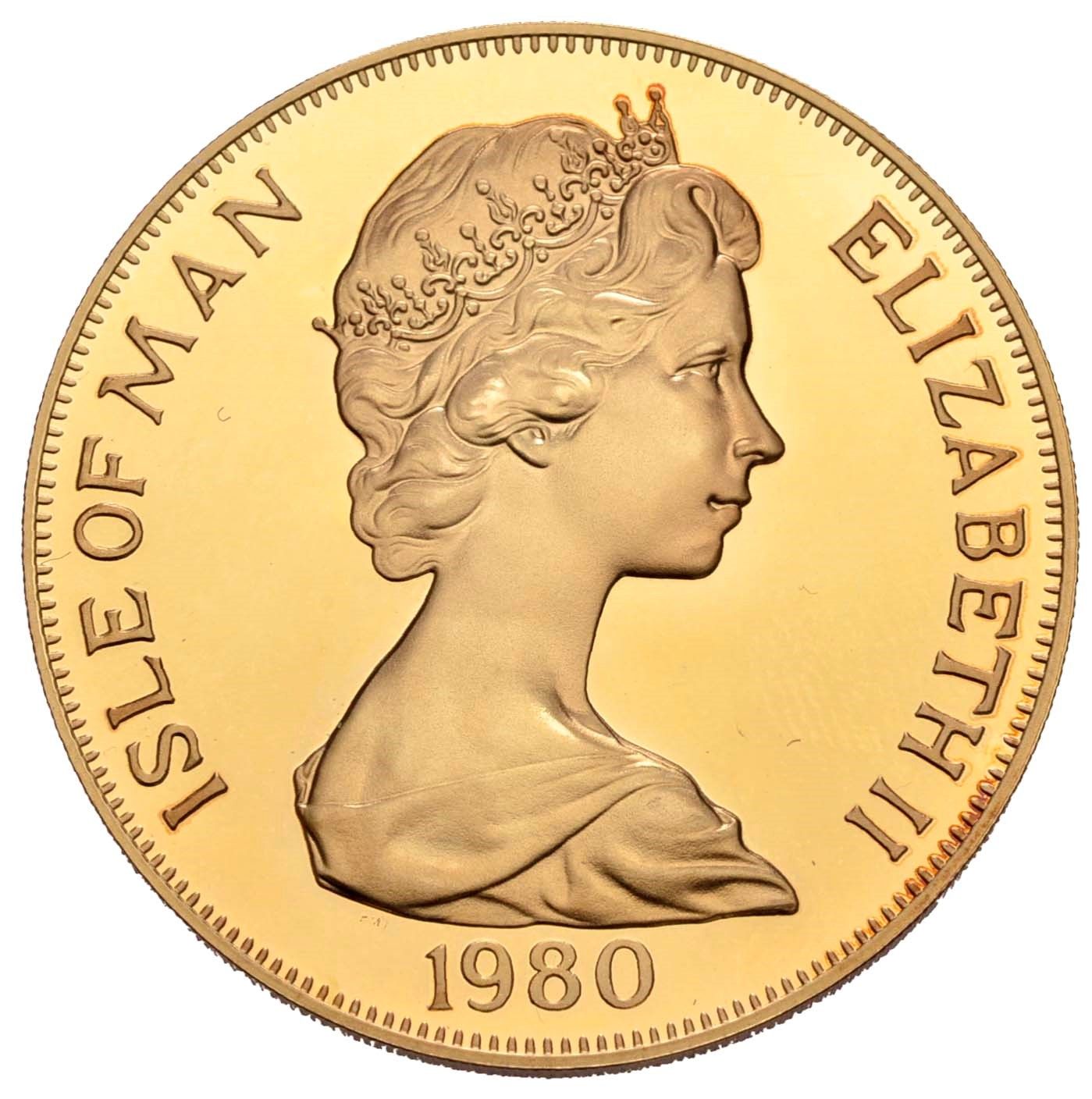 Isle of Man 1 Crown - Elizabeth II Olympics; Gold Proof obverse