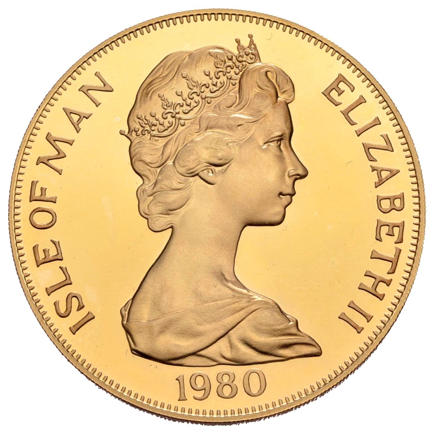 Isle of Man 1 Crown - Elizabeth II Olympics; Gold Proof obverse