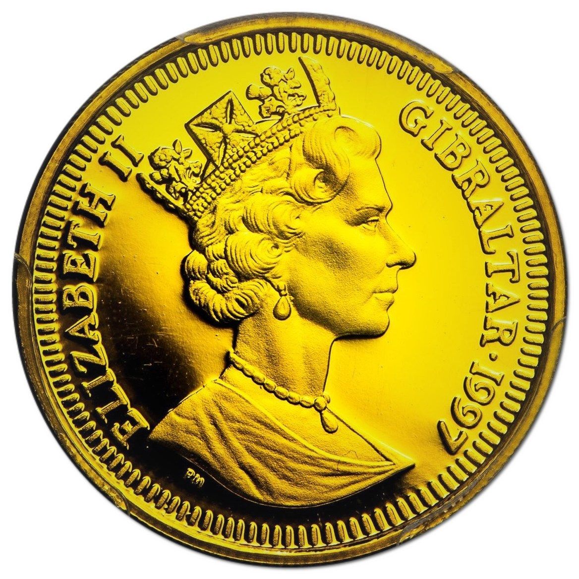 Gibraltar ⅕ Crown - Elizabeth II Peter Rabbit standing obverse