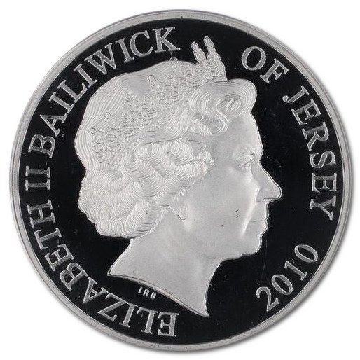 Jersey 5 Pounds - Elizabeth II Revolution to Restoration - Richard Cromwell obverse