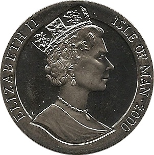 Isle of Man 1 Crown - Elizabeth II Year of the Dragon obverse