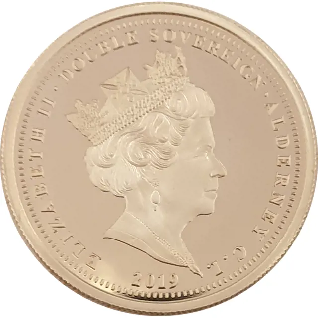 Alderney 2 Sovereigns - Elizabeth II 75th Anniversary D-Day obverse
