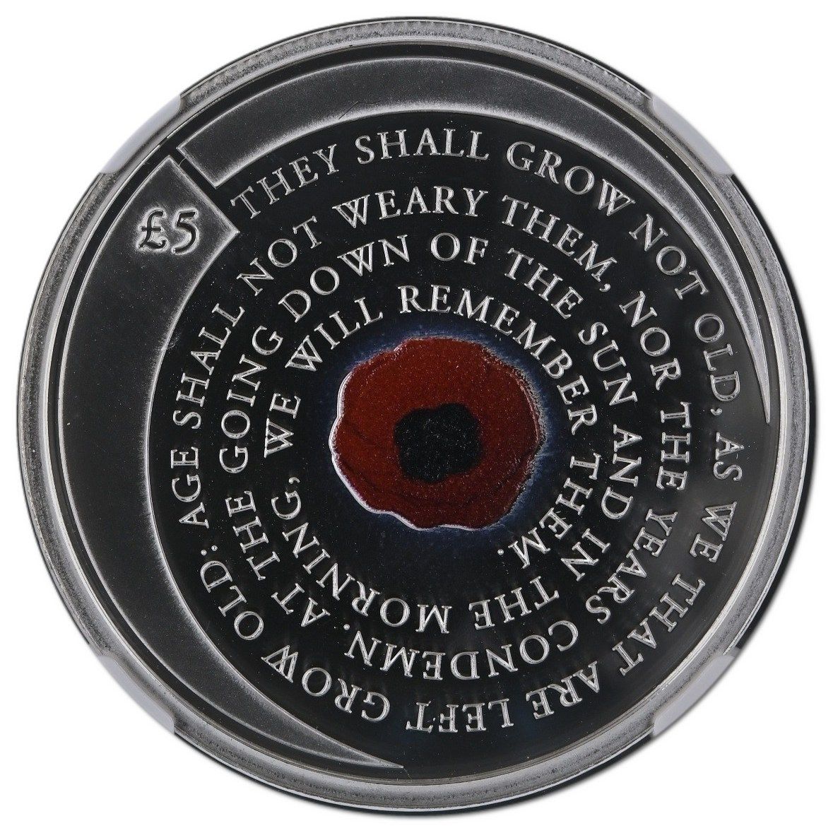 Alderney 5 Pounds - Elizabeth II 2020 Remembrance Day; Silver Proof
