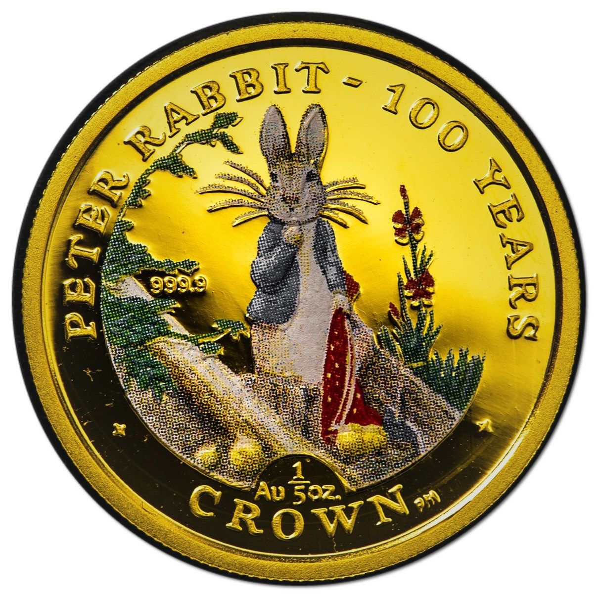 Gibraltar ⅕ Crown - Elizabeth II Peter Rabbit - 100 Years, Gold Proof reverse