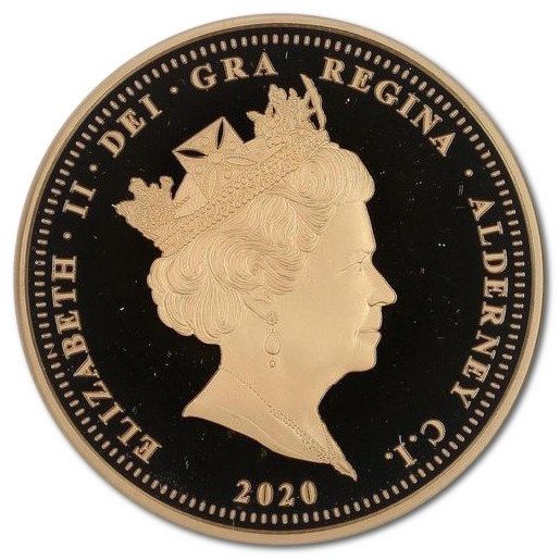 Alderney 5 Pounds - Elizabeth II Unknown Warrior; Gold Proof obverse