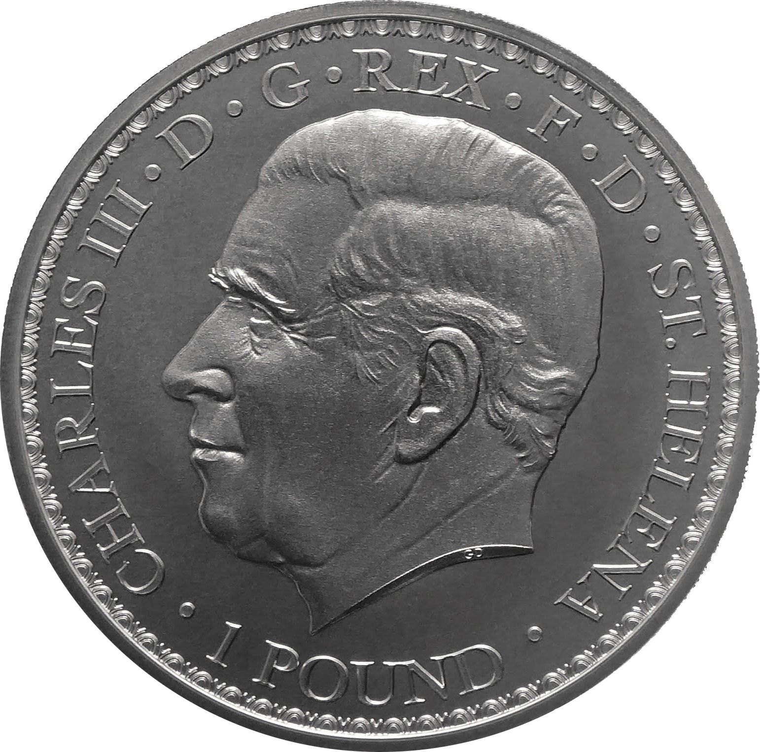 Saint Helena 1 Pound - Charles III Una and The Lion obverse
