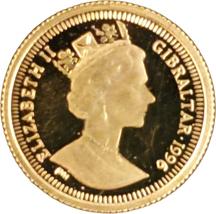 Gibraltar 1/25 Crown - Elizabeth II The Flintstones obverse