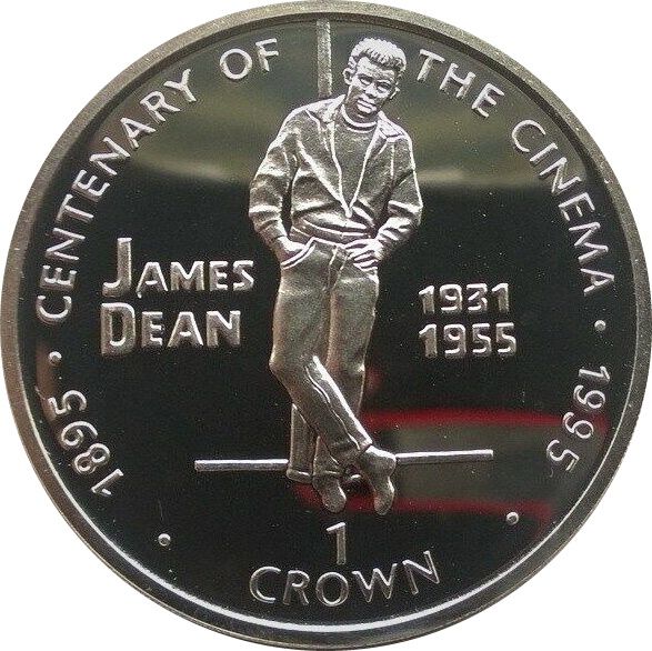 Gibraltar 1 Crown - Elizabeth II James Dean; Silver Proof reverse