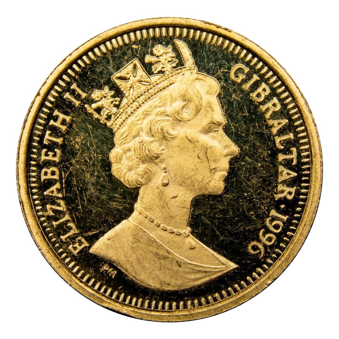 Gibraltar ⅒ Crown - Elizabeth II James Dean Bust obverse