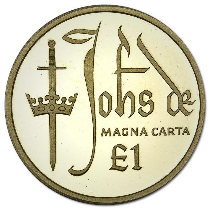 Guernsey 1 Pound - Elizabeth II Magna Carta; Gold Proof