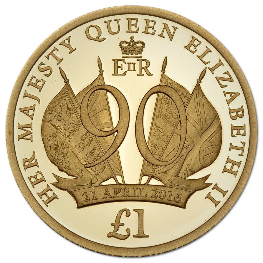 Jersey 1 Pound - Elizabeth II 90th Birthday; Gold Proof