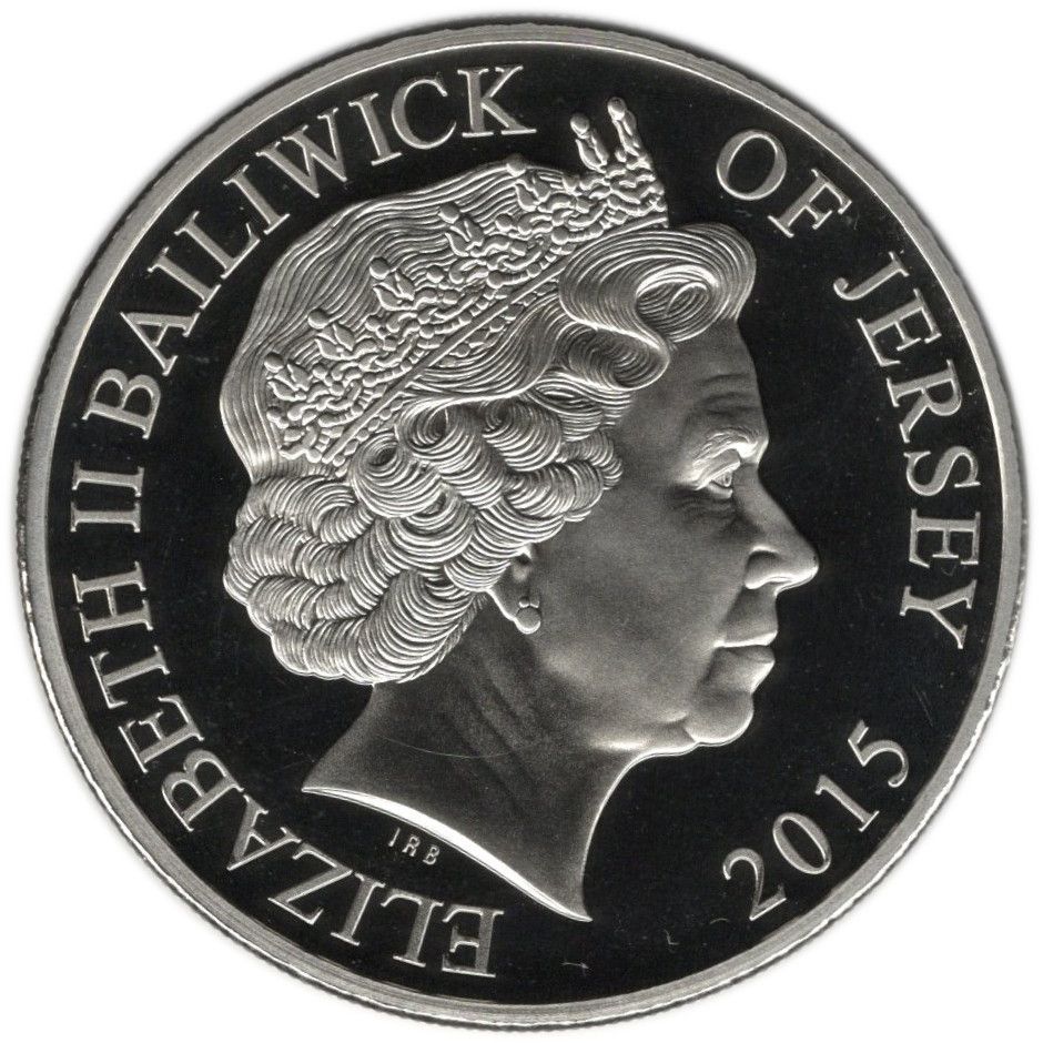 Jersey 5 Pounds - Elizabeth II Longest Reign; with Gold Ink obverse