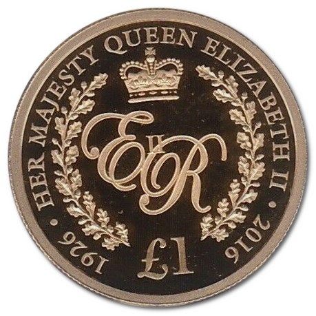 Guernsey 1 Pound - Elizabeth II 90th Birthday of Queen Elizabeth II