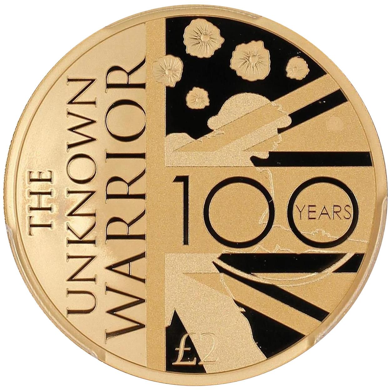 Alderney 2 Pounds - Elizabeth II Unknown Warrior; Gold Proof