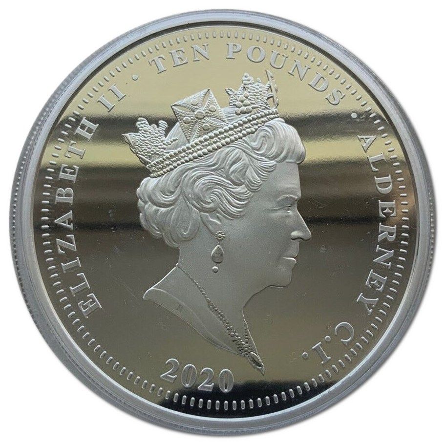 Alderney 10 Pounds - Elizabeth II 75th Anniversary VE-Day obverse