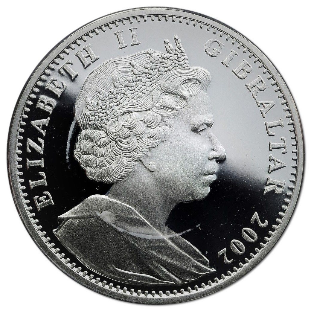 Gibraltar 1 Crown - Elizabeth II Peter Rabbit - 100 Years; Silver Proof obverse
