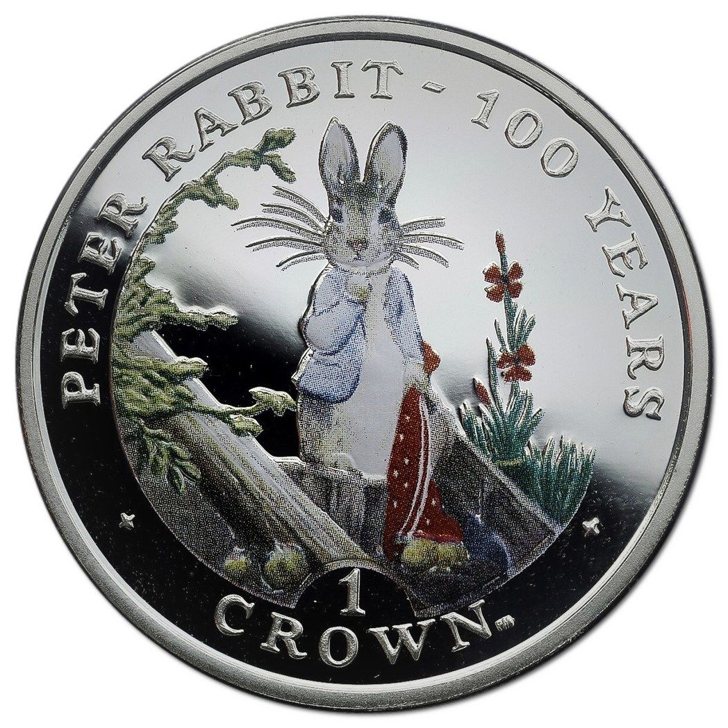 Gibraltar 1 Crown - Elizabeth II Peter Rabbit - 100 Years; Silver Proof reverse